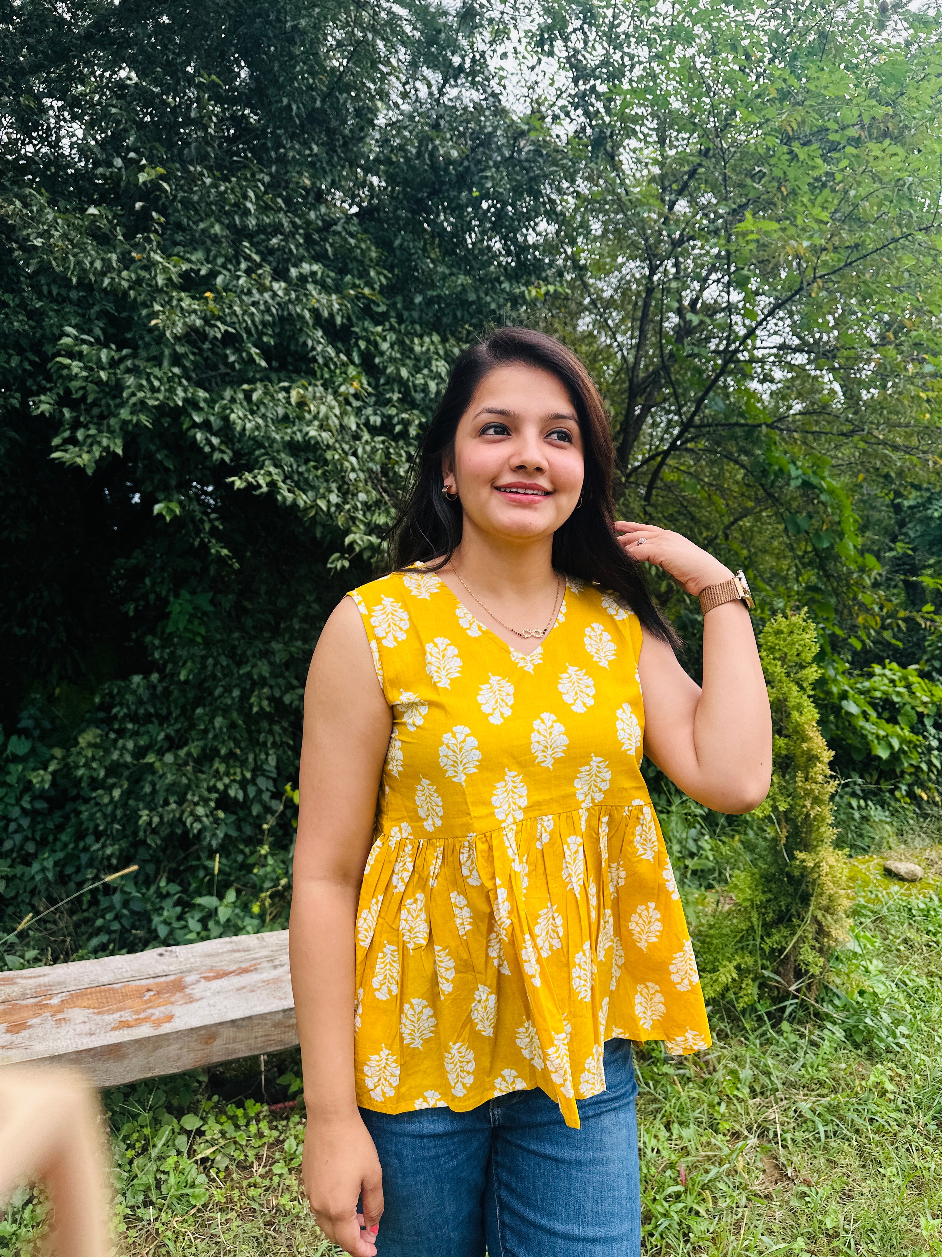 Classic Sunny Mustard Short Peplum Kurti : Effortless Chic