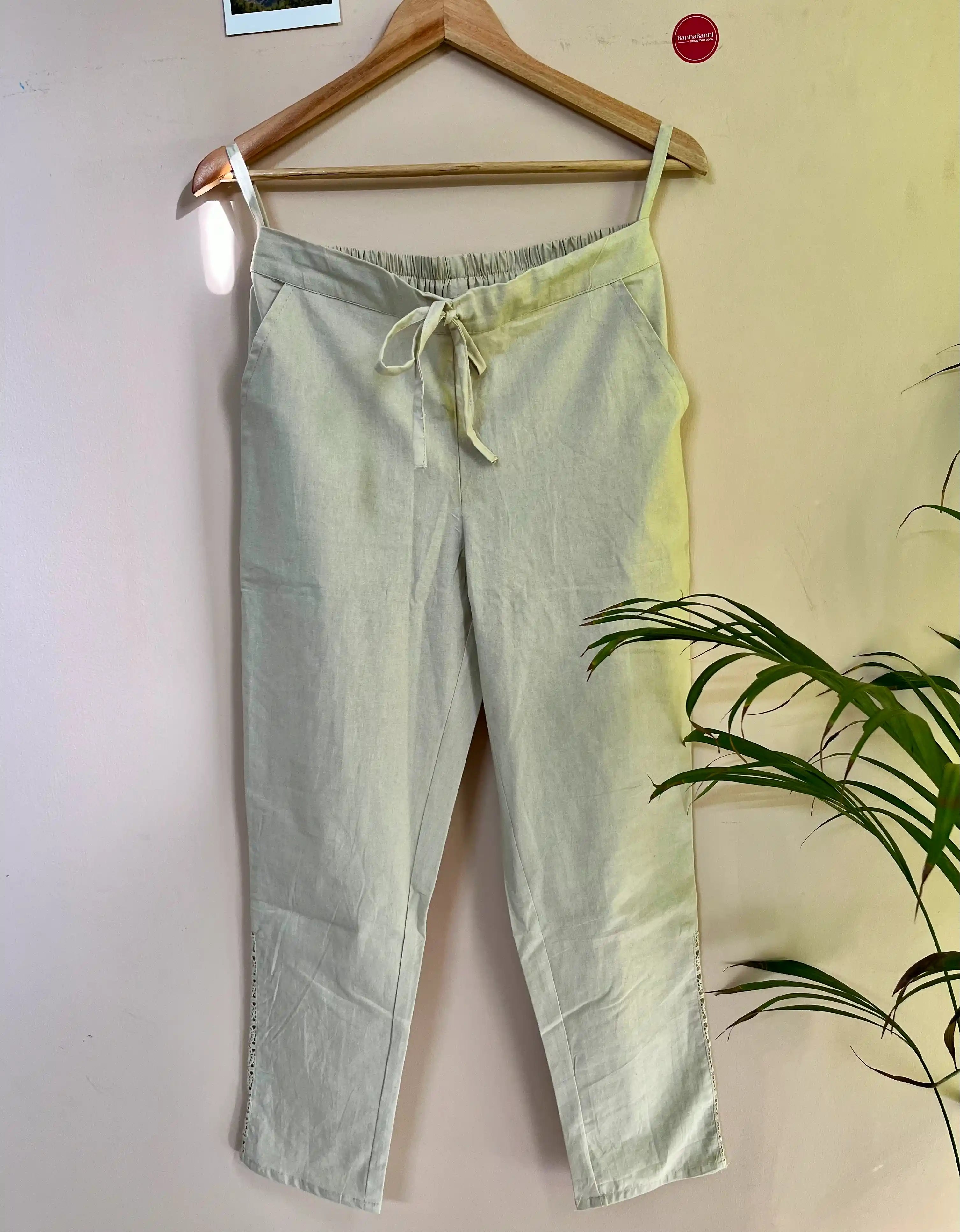 Beige Side-Chicken Super Comfort Cotton Pant