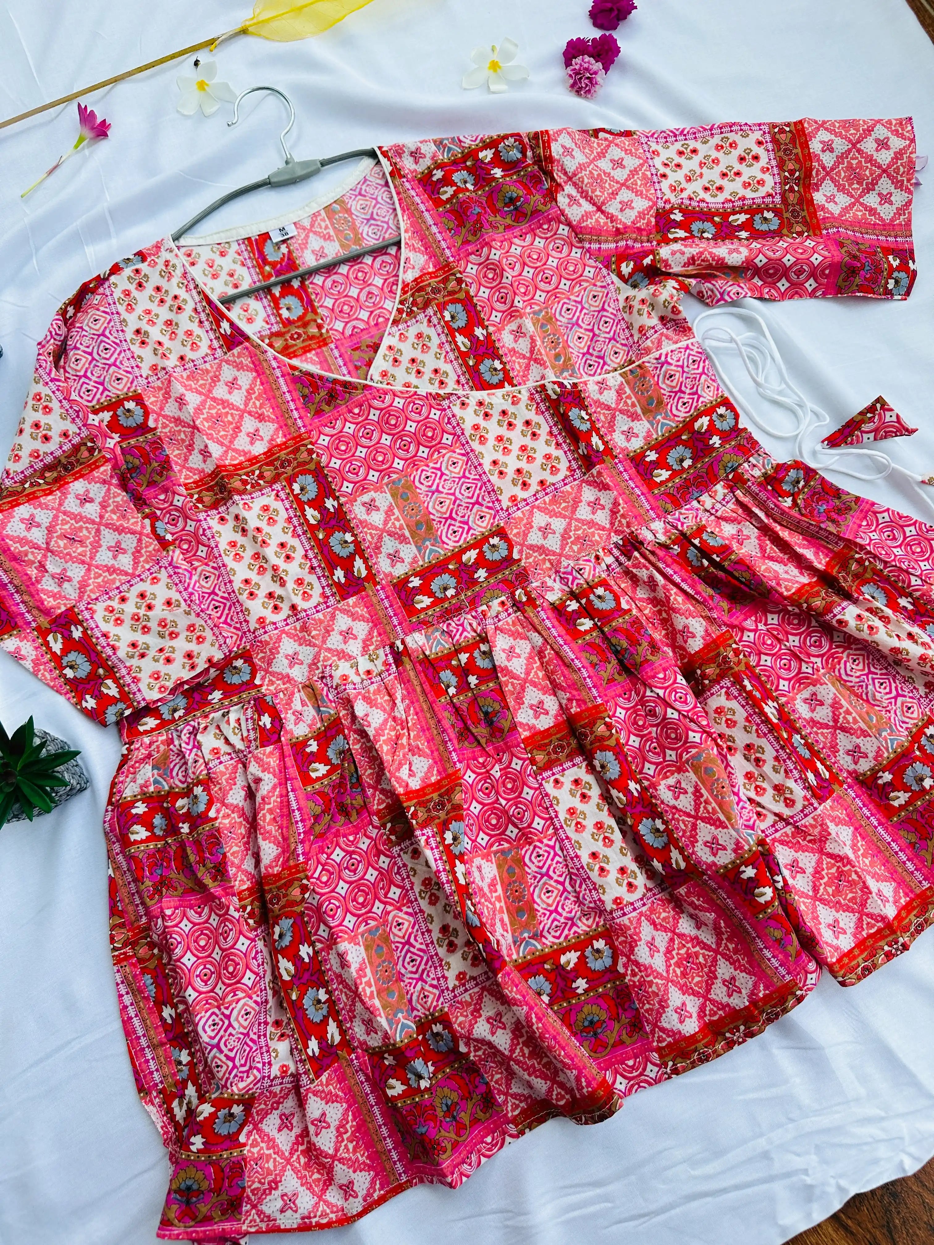 Jaipuriya Print Angrakha peplum Kurti : Cotton collection