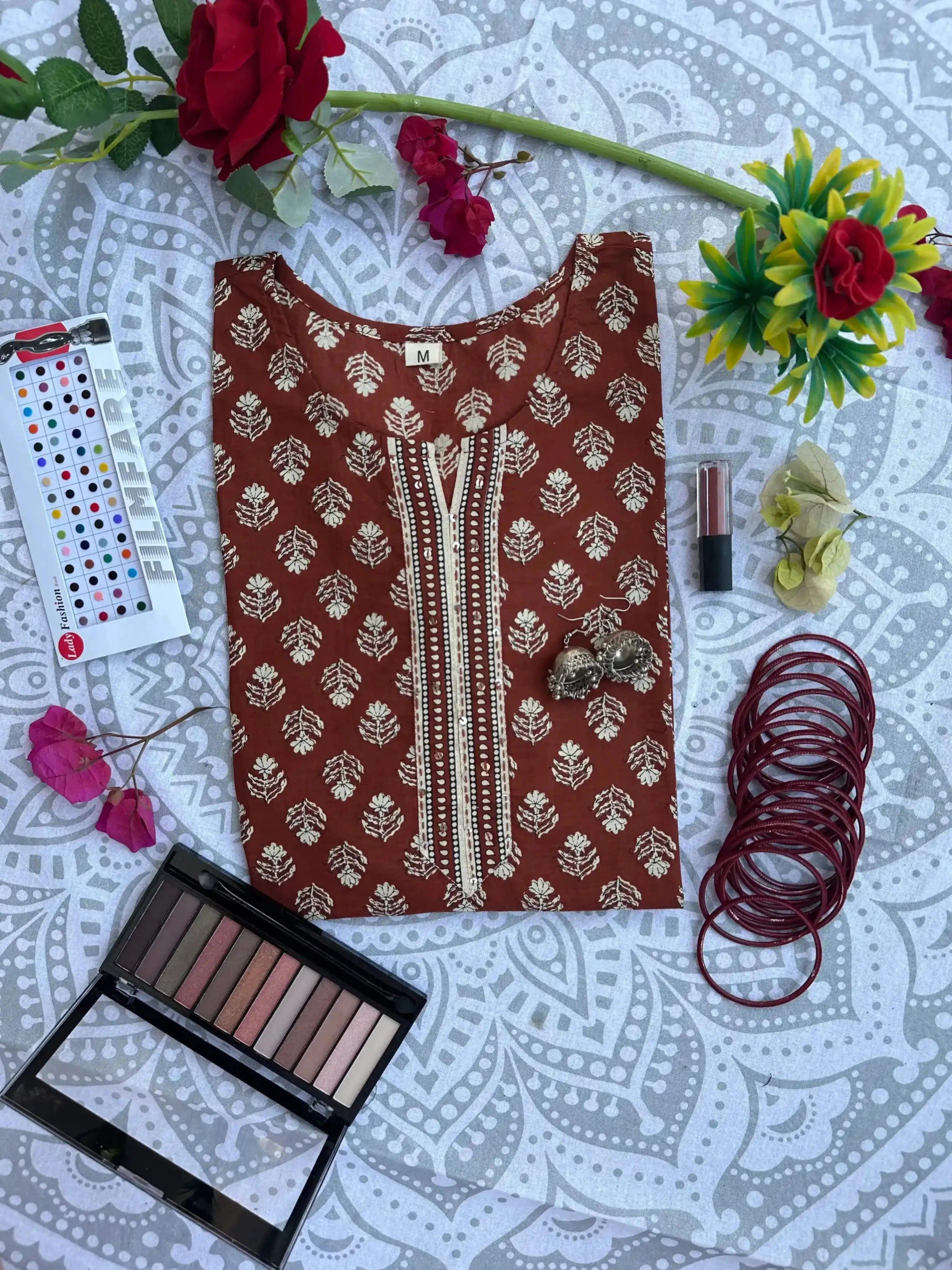 Mehroon Marvel: Short Cotton Kurti for Casual Chic