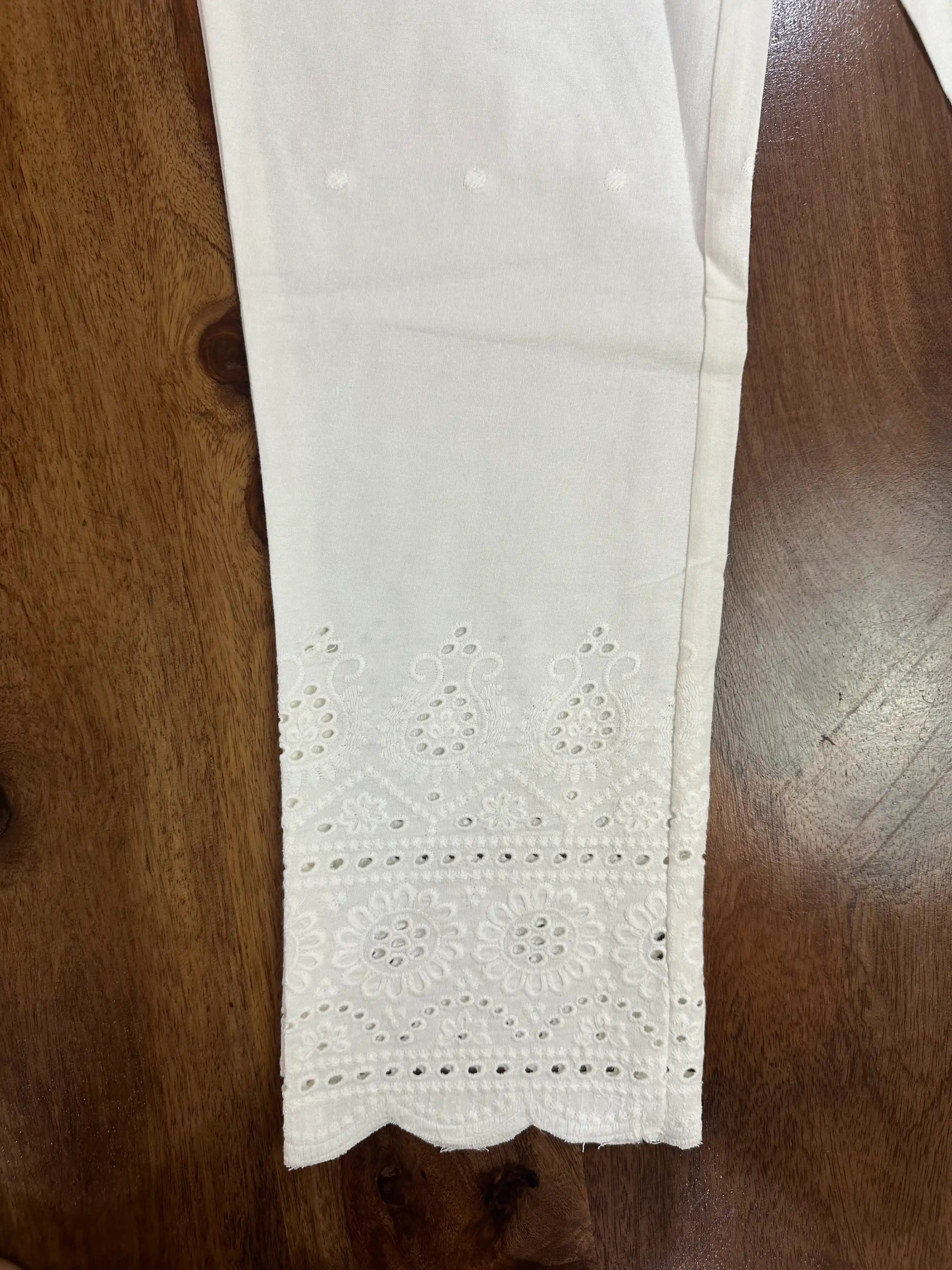 Classic White Full Chicken Cotton Pant